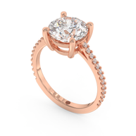 Rose gold - Central diamond 3.0 ct - view 1