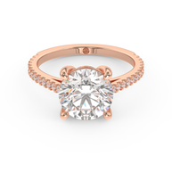 Rose gold - Central diamond 3.0 ct - view 2