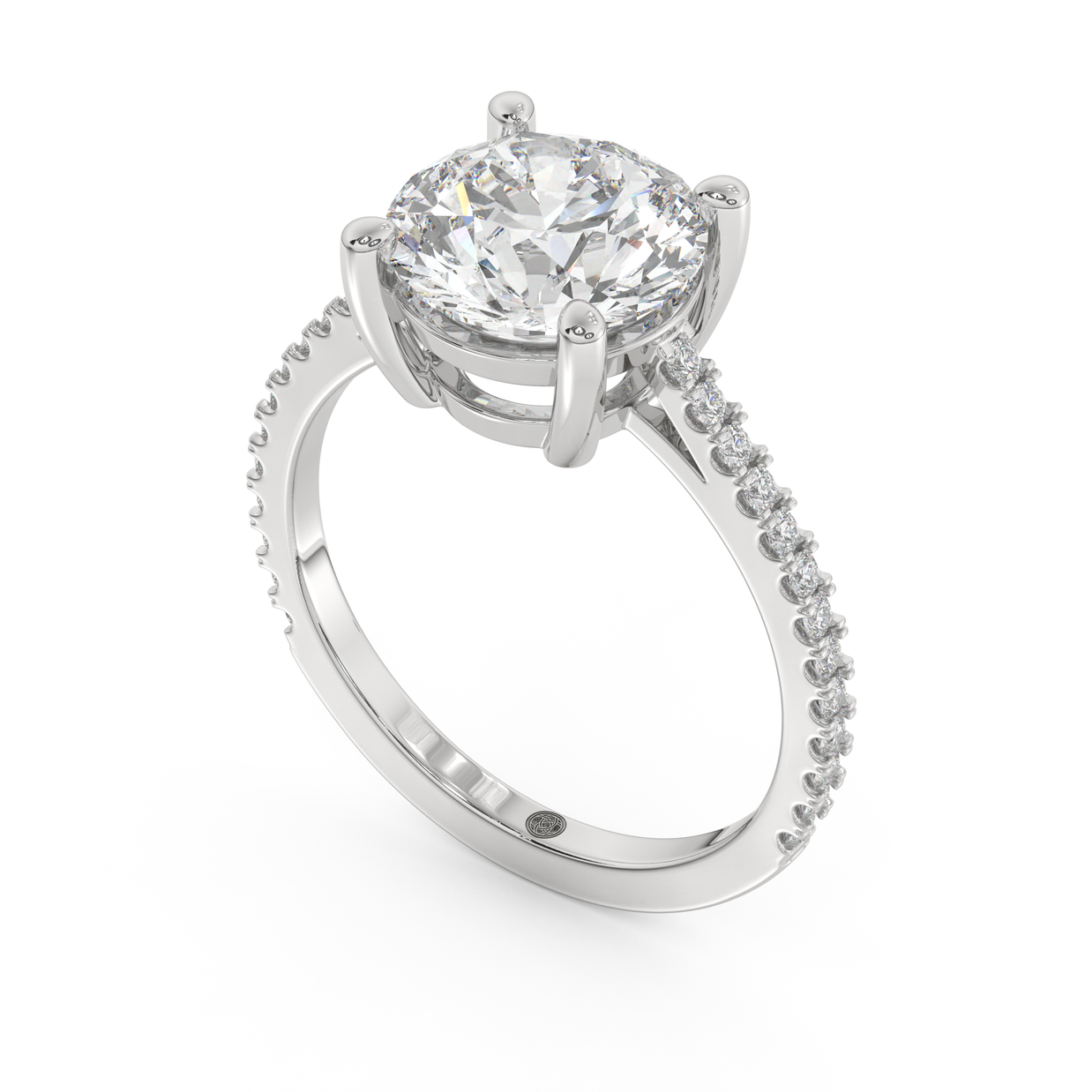 White gold - Central diamond 3.0 ct - view 1