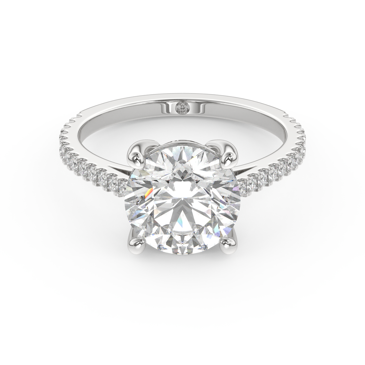 White gold - Central diamond 3.0 ct - view 2