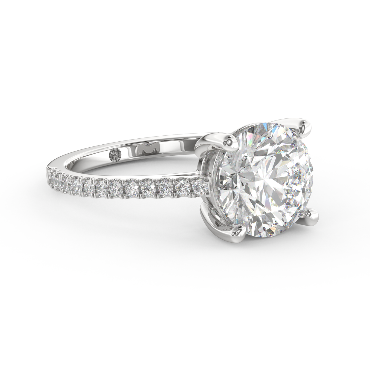 White gold - Central diamond 3.0 ct - view 3