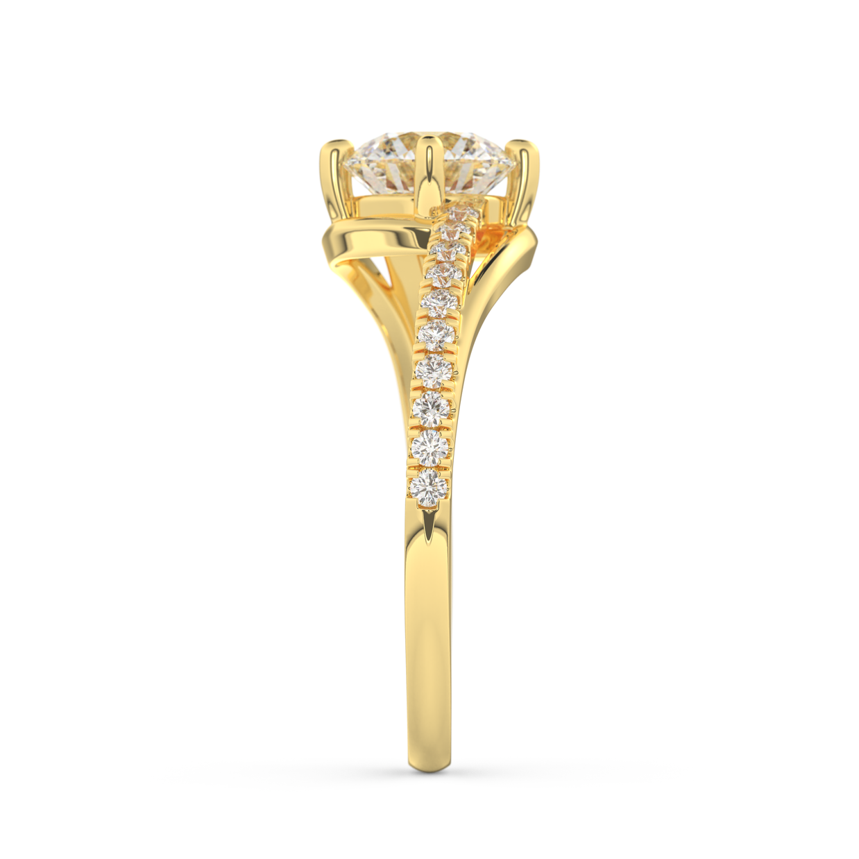 Yellow gold - Central diamond 1.0 ct - view 7
