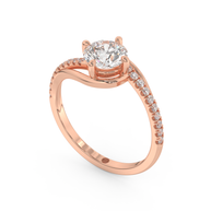 Rose gold - Central diamond 1.0 ct - view 1