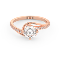 Rose gold - Central diamond 1.0 ct - view 2