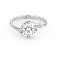 White gold - Central diamond 1.5 ct - view 2