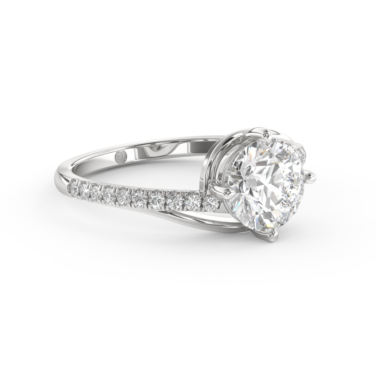 White gold - Central diamond 1.5 ct - view 3