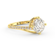 Yellow gold - Central diamond 2.0 ct - view 3