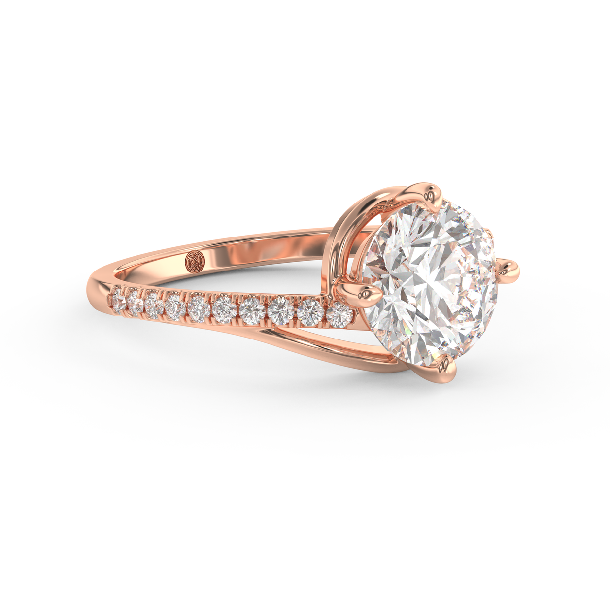 Rose gold - Central diamond 2.0 ct - view 3