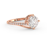 Rose gold - Central diamond 2.0 ct - view 3