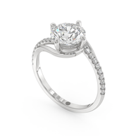 White gold - Central diamond 2.0 ct - view 1