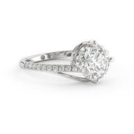 White gold - Central diamond 2.0 ct - view 3
