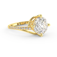 Yellow gold - Central diamond 3.0 ct - view 3