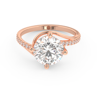 Rose gold - Central diamond 3.0 ct - view 2