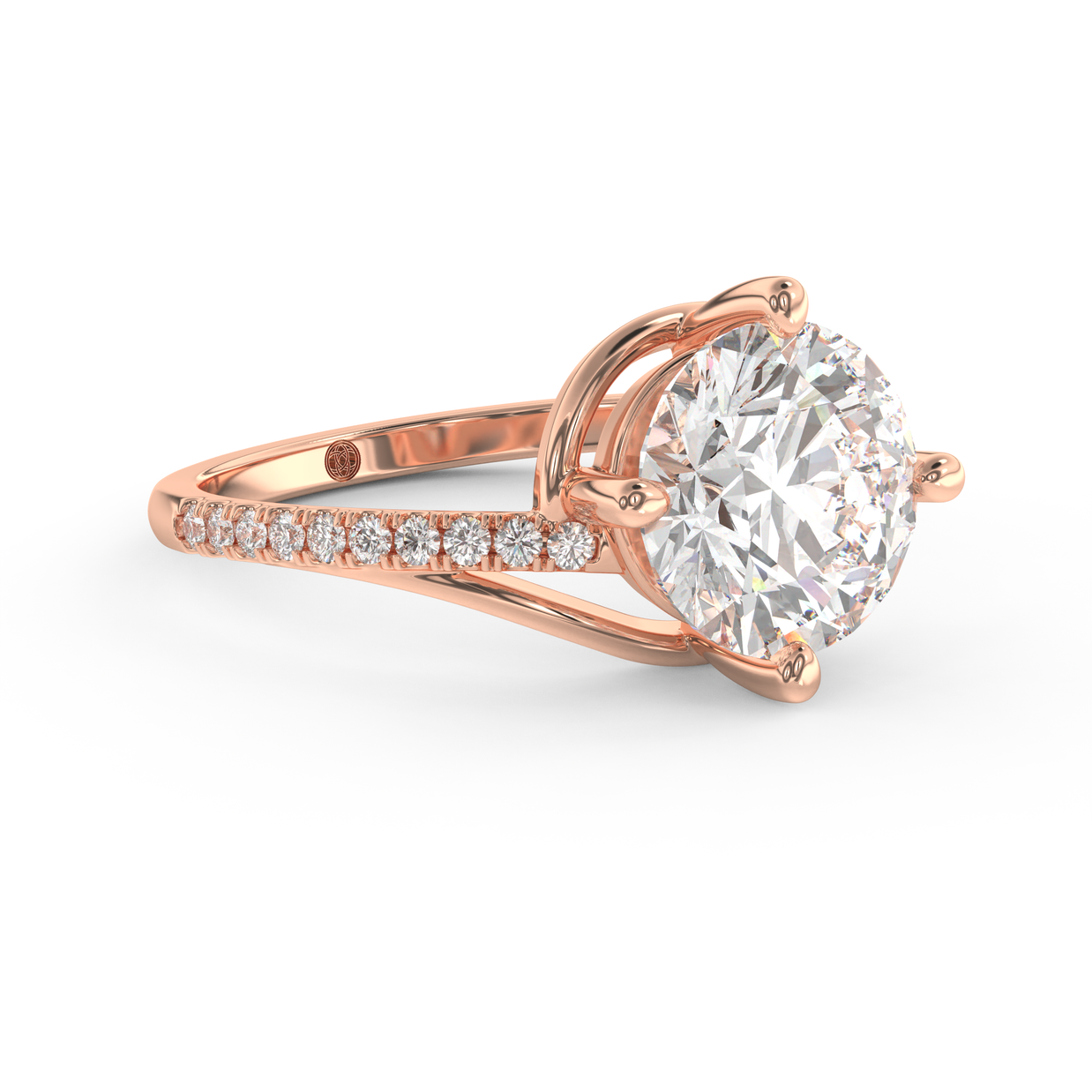 Rose gold - Central diamond 3.0 ct - view 3