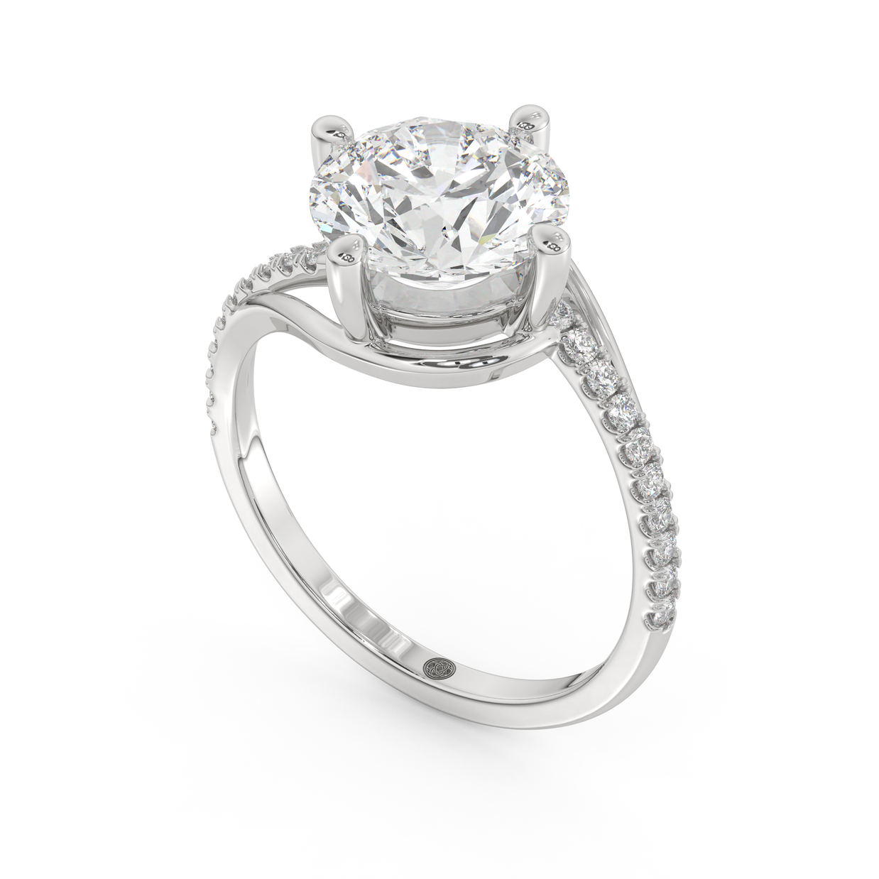 White gold - Central diamond 3.0 ct - view 1