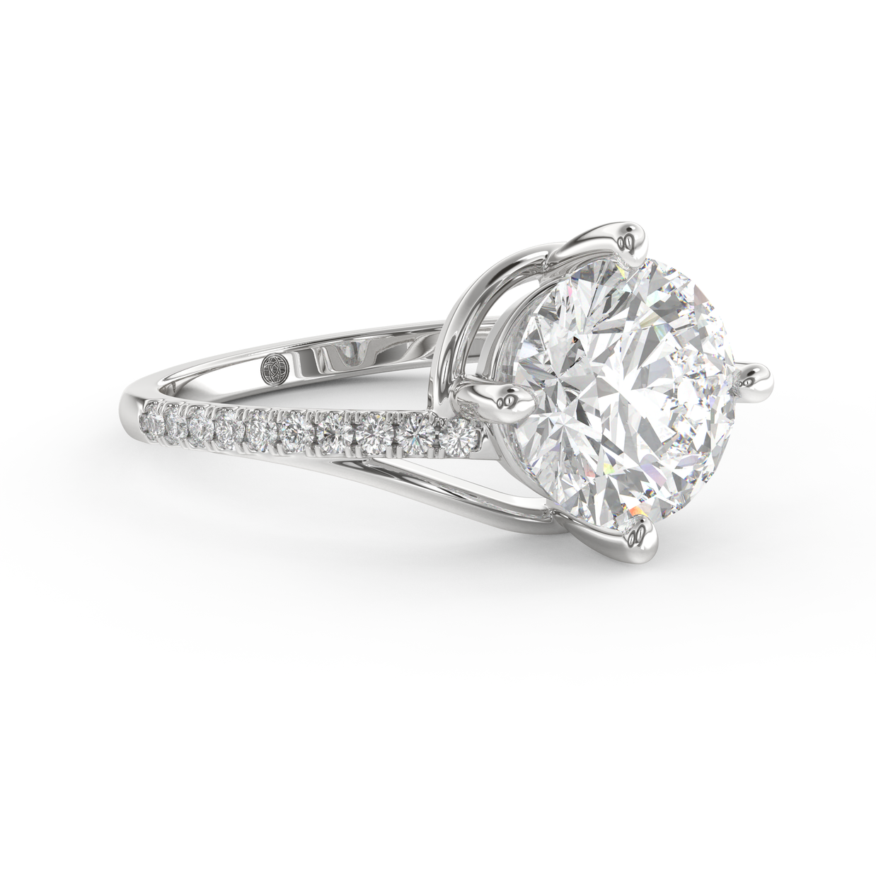 White gold - Central diamond 3.0 ct - view 3