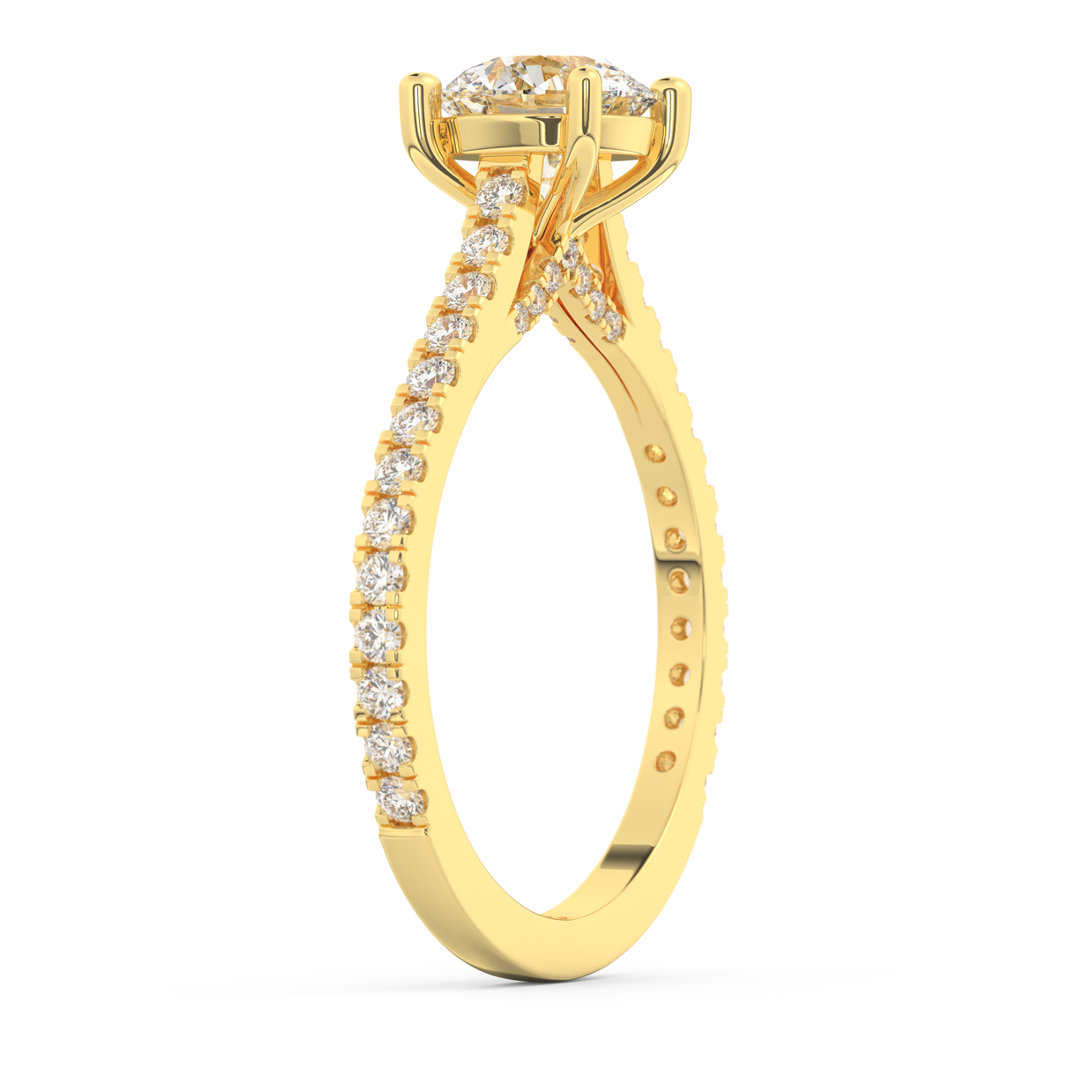 Yellow gold - Central diamond 1.0 ct - view 5