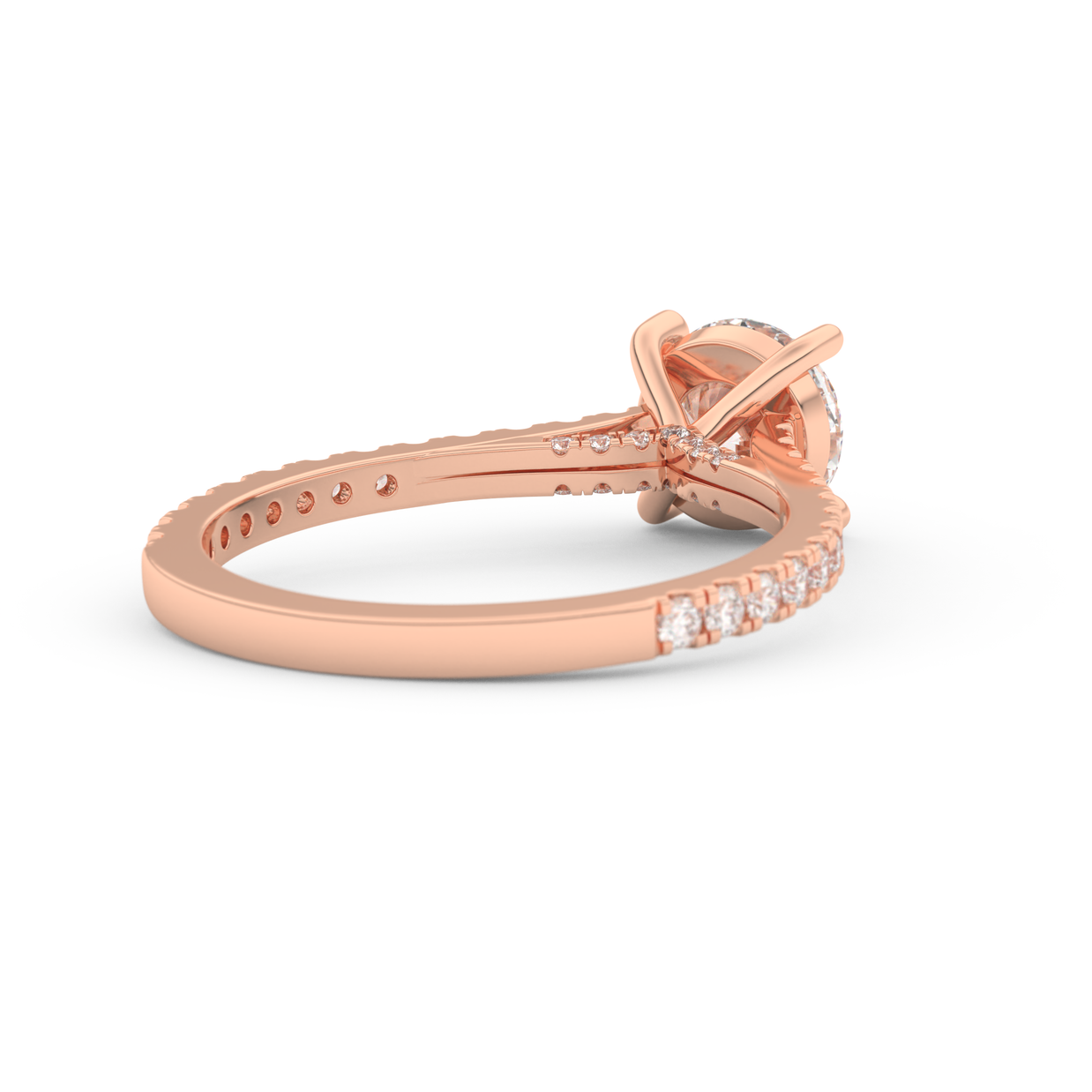 Rose gold - Central diamond 1.0 ct - view 4