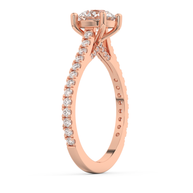 Rose gold - Central diamond 1.0 ct - view 5