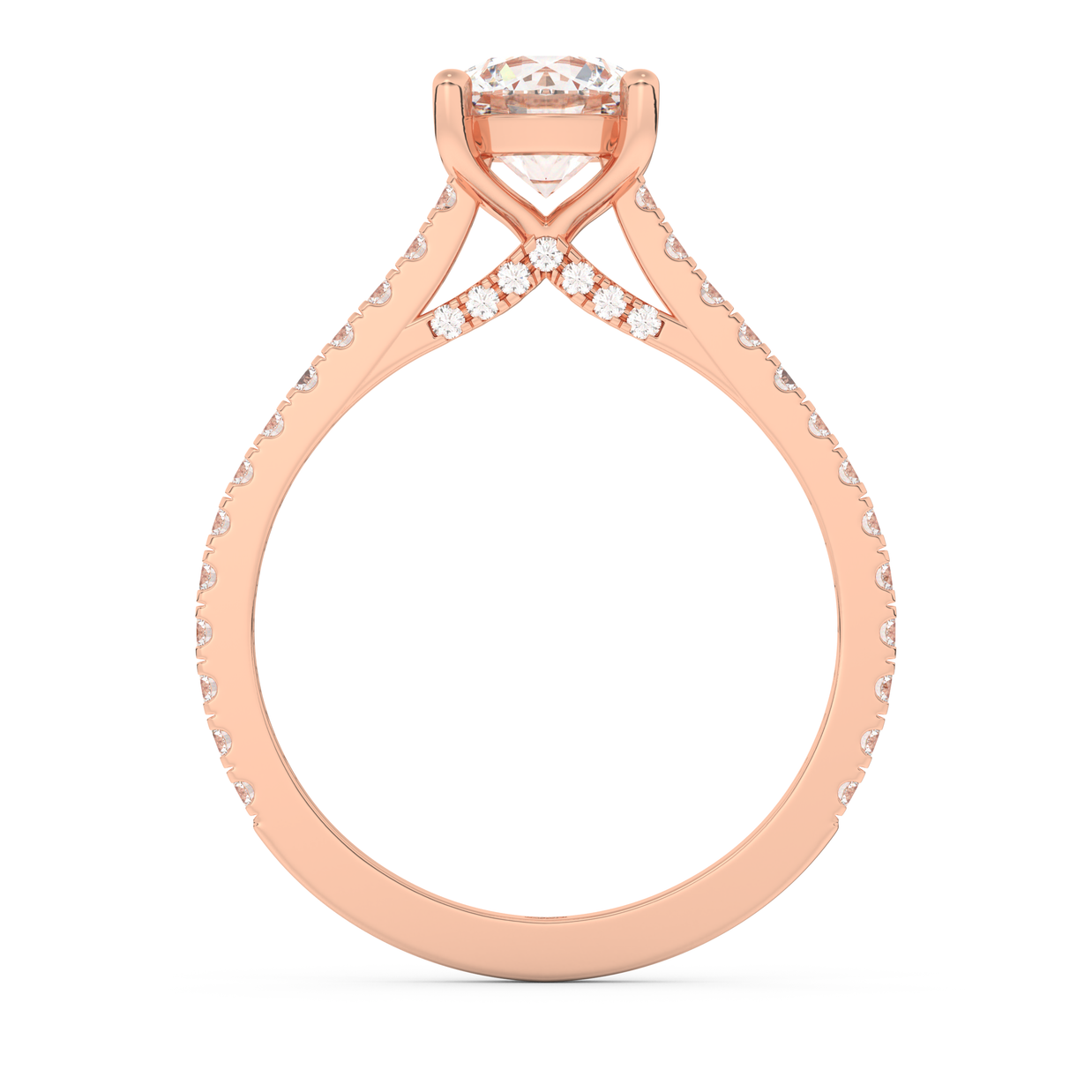 Rose gold - Central diamond 1.0 ct - view 6