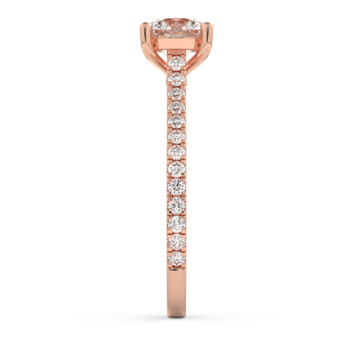Rose gold - Central diamond 1.0 ct - view 7