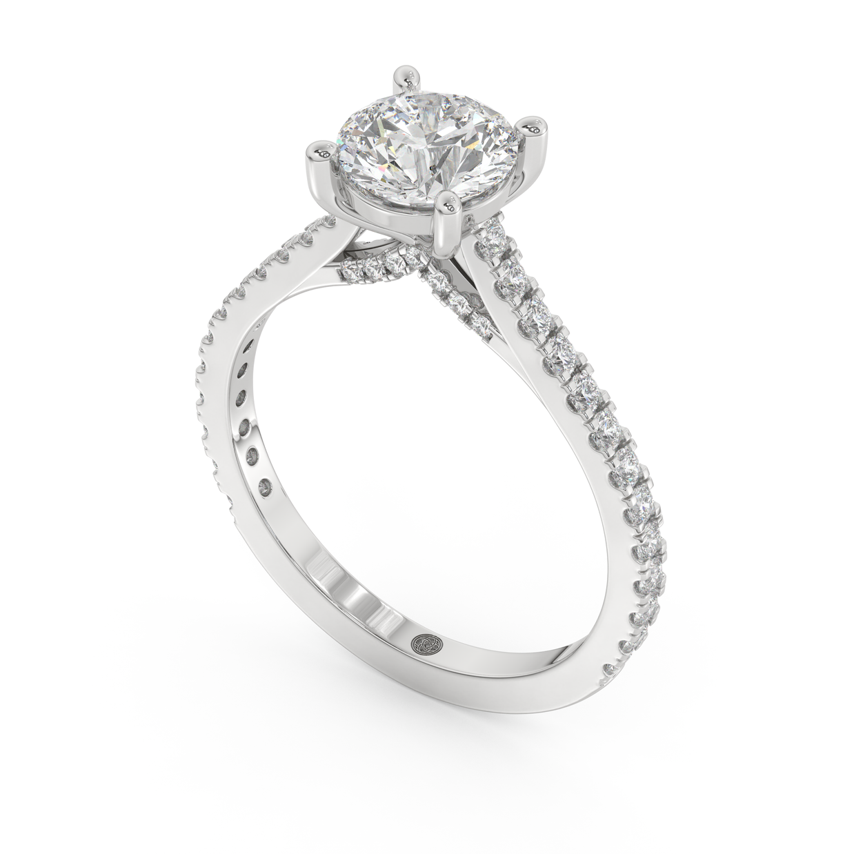 White gold - Central diamond 1.0 ct - view 1