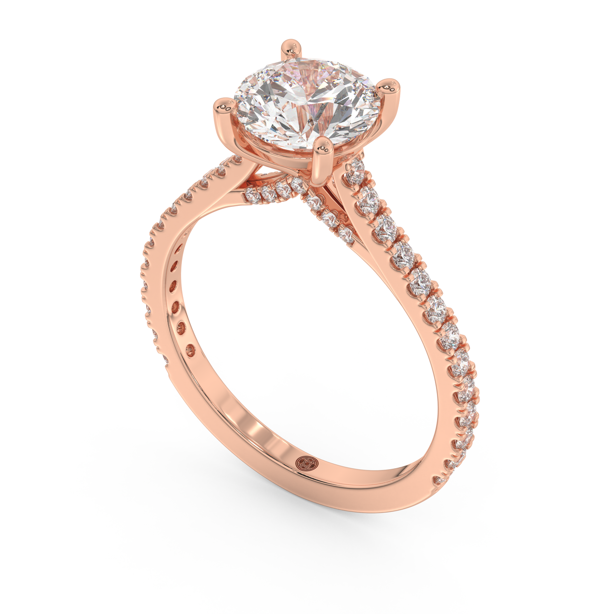 Rose gold - Central diamond 1.5 ct - view 1