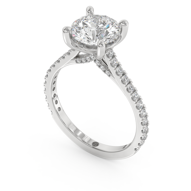 White gold - Central diamond 2.0 ct - view 1