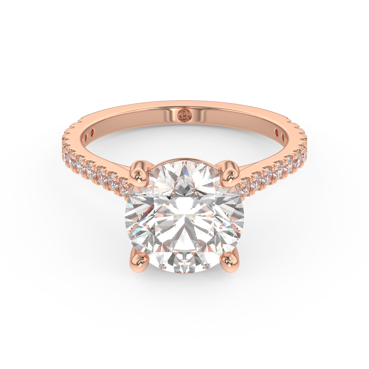 Rose gold - Central diamond 3.0 ct - view 2