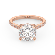 Rose gold - Central diamond 3.0 ct - view 2