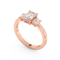 Rose gold - Central diamond 1.0 ct - view 1