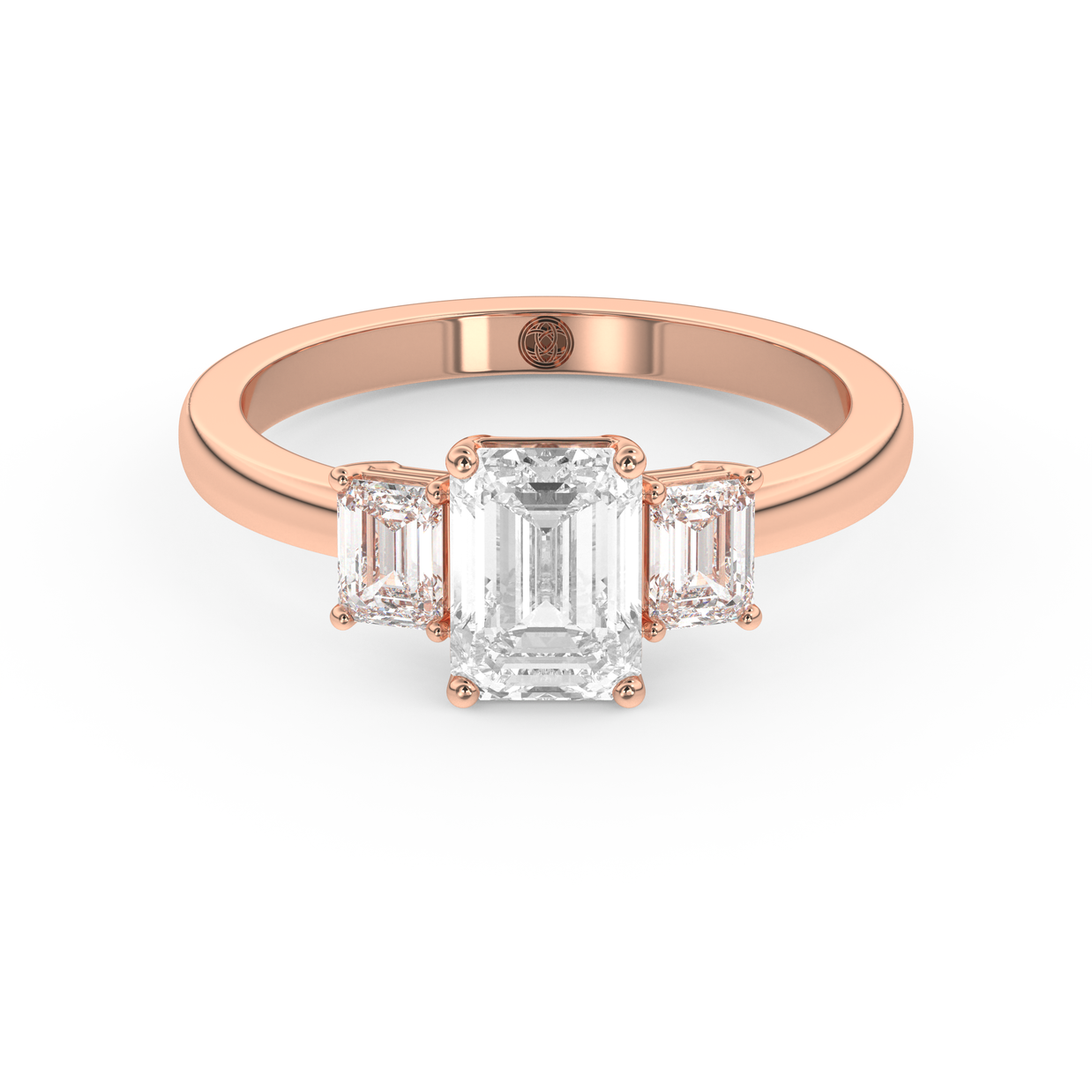 Rose gold - Central diamond 1.0 ct - view 2