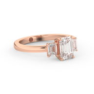 Rose gold - Central diamond 1.0 ct - view 3