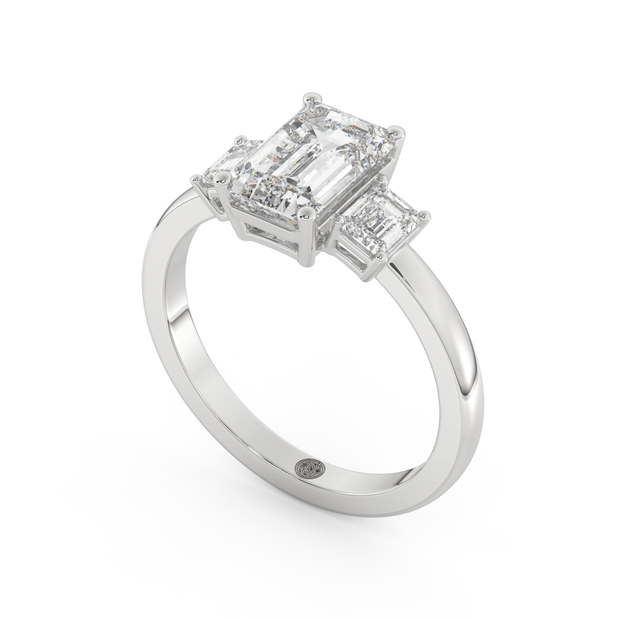 White gold - Central diamond 2.0 ct - view 1
