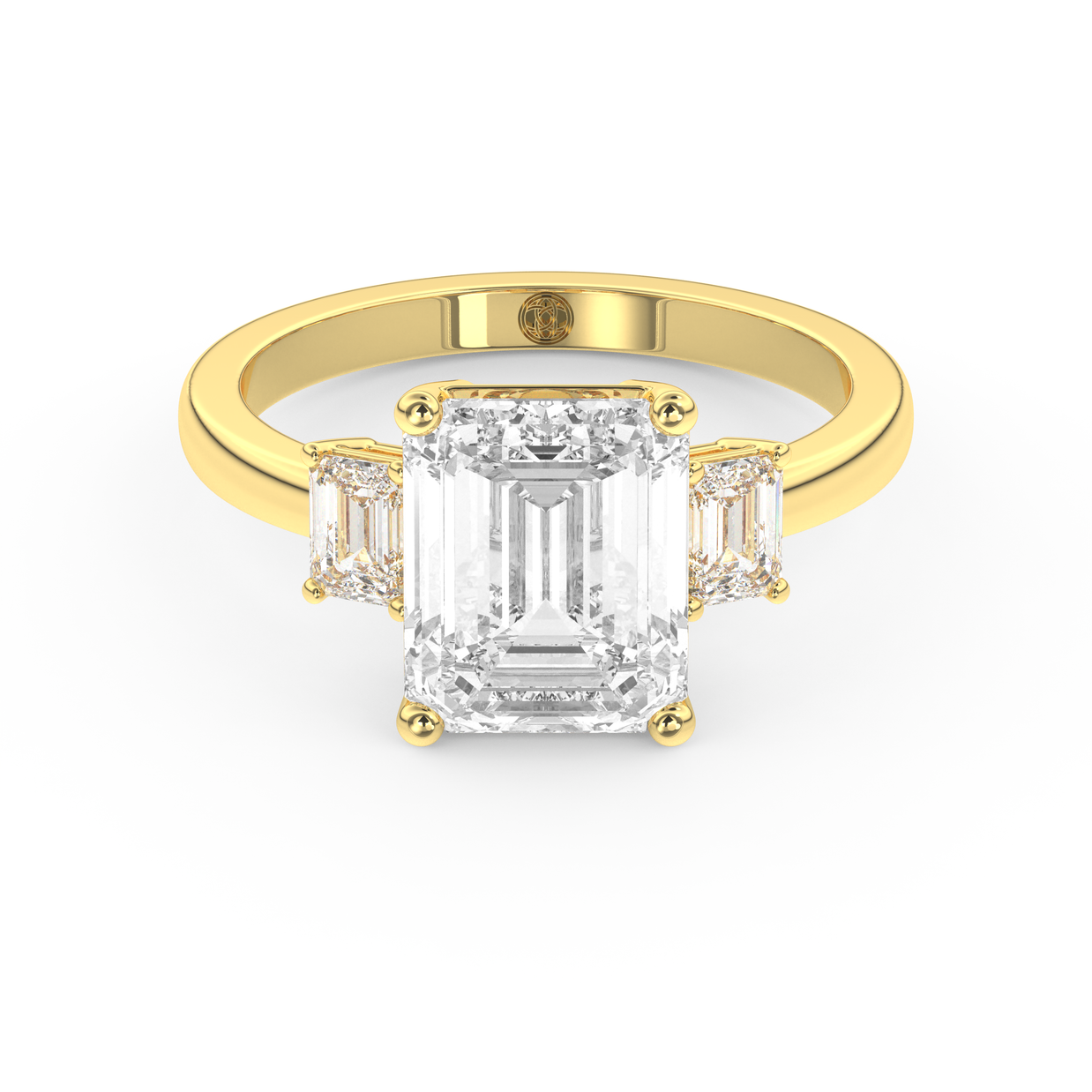 Yellow gold - Central diamond 3.0 ct - view 2