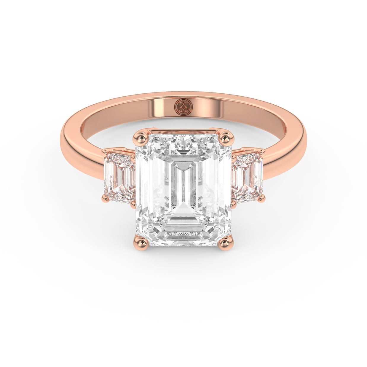 Rose gold - Central diamond 3.0 ct - view 2