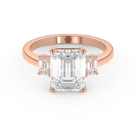 Rose gold - Central diamond 3.0 ct - view 2