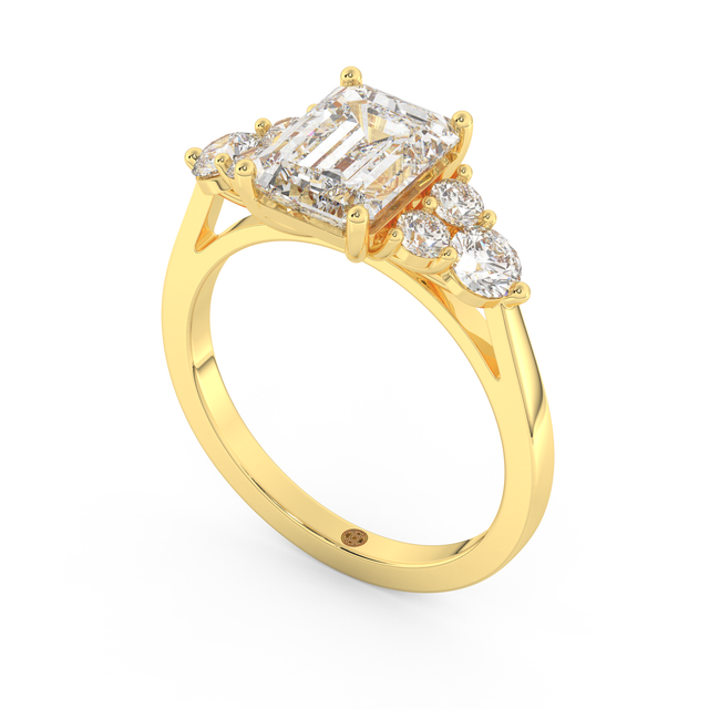Yellow gold - Central diamond 2.0 ct - view 1