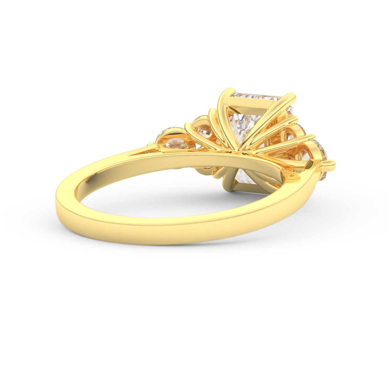 Yellow gold - Central diamond 2.0 ct - view 4
