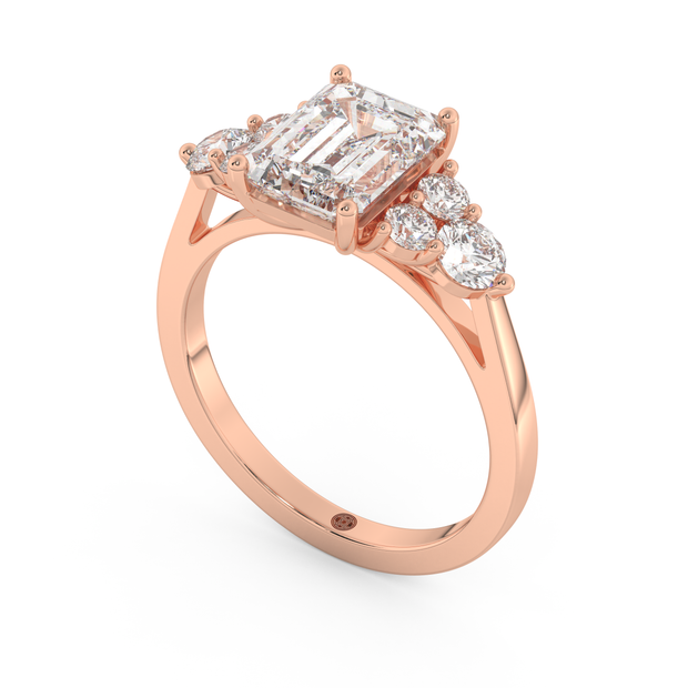 Rose gold - Central diamond 2.0 ct - view 1