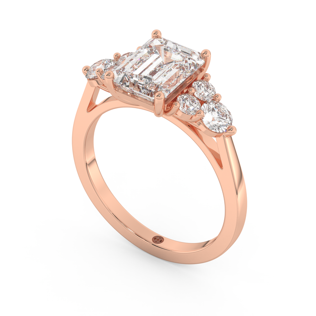 Rose gold - Central diamond 2.0 ct - view 1