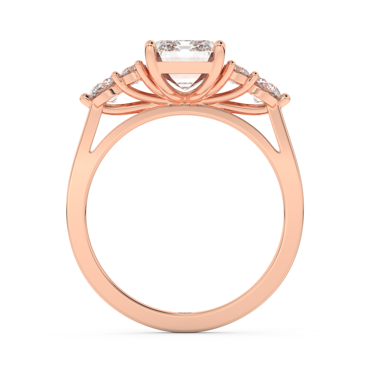 Rose gold - Central diamond 2.0 ct - view 6