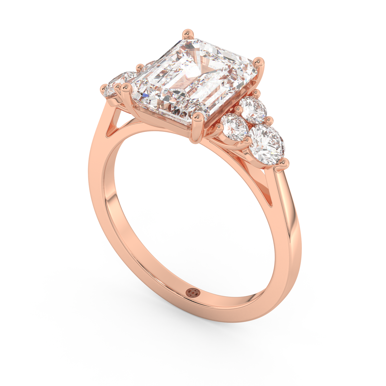 Rose gold - Central diamond 3.0 ct - view 1