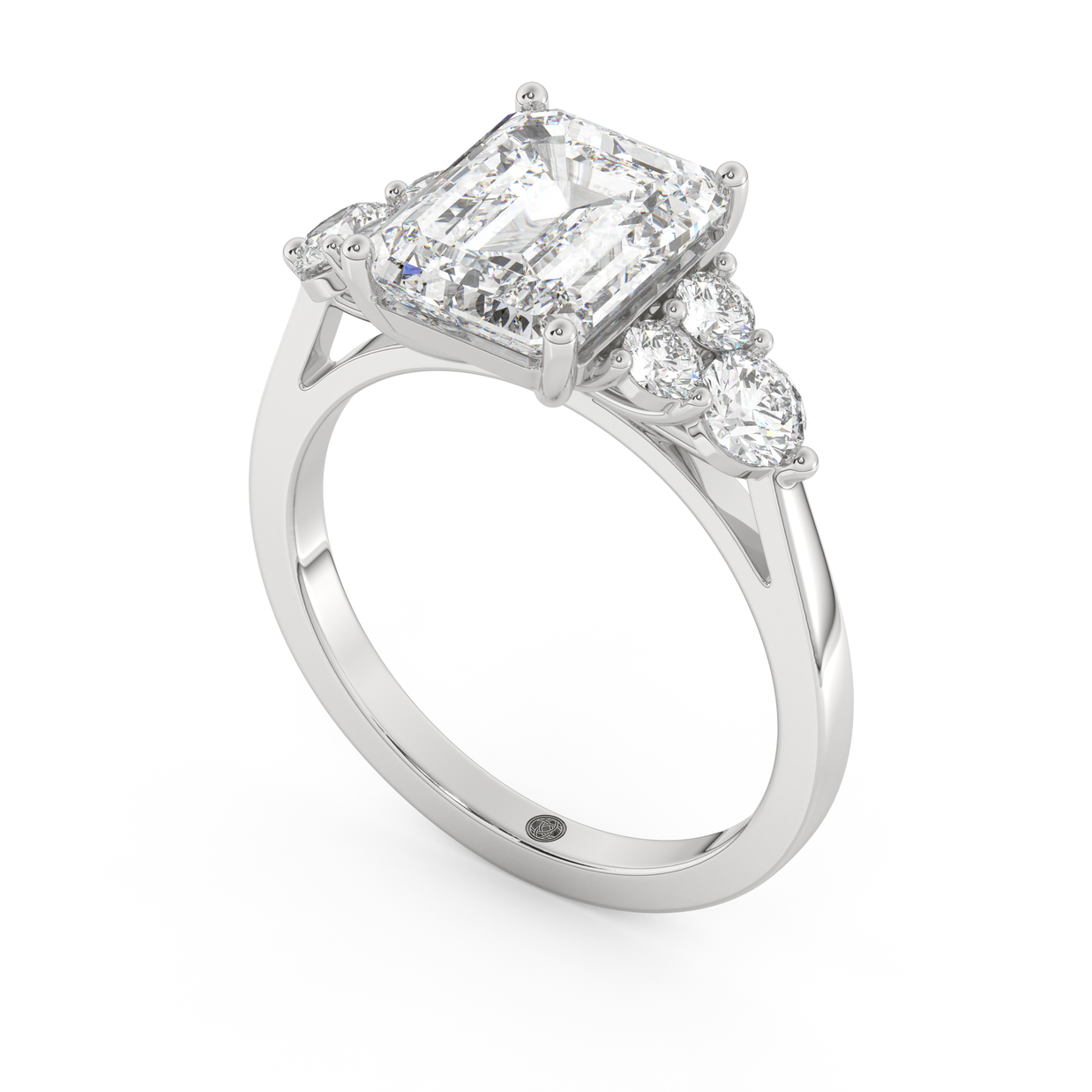 White gold - Central diamond 3.0 ct - view 1