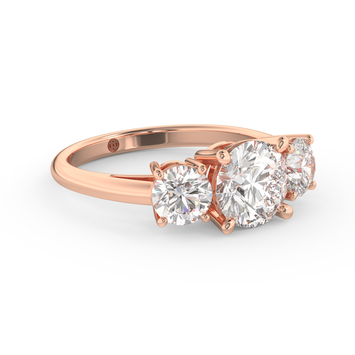 Rose gold - Central diamond 1.5 ct - view 3