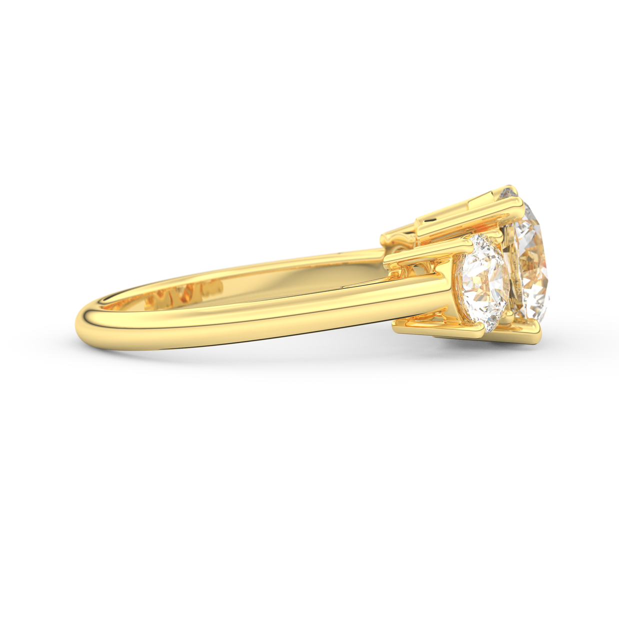 Yellow gold - Central diamond 2.0 ct - view 3