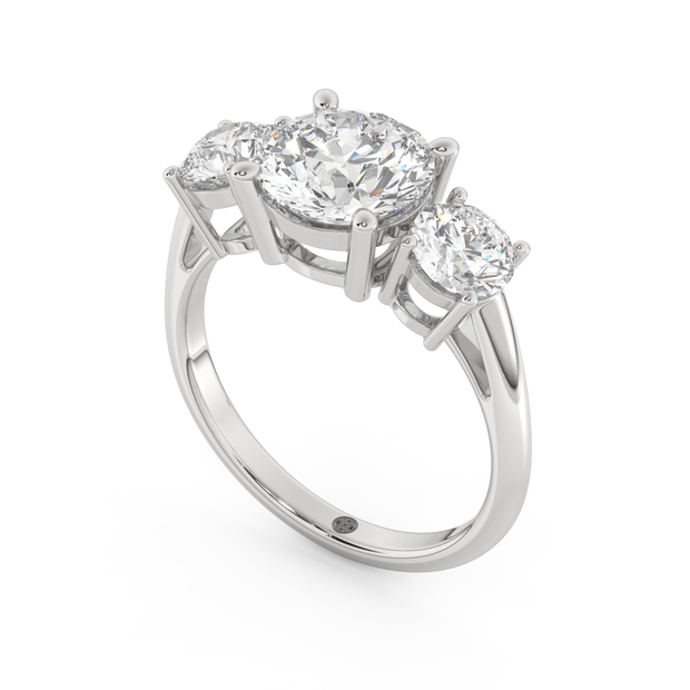 White gold - Central diamond 2.0 ct - view 1