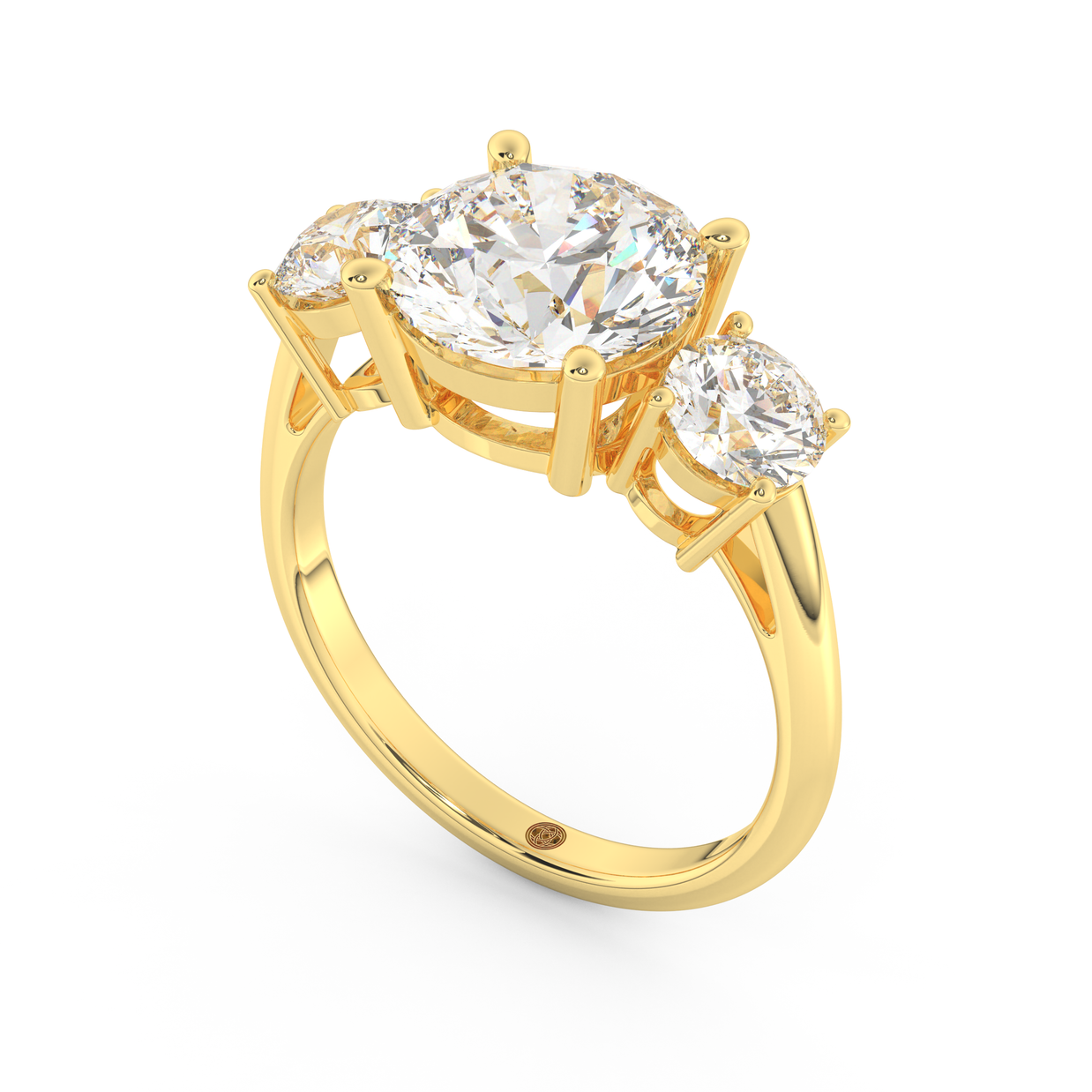 Yellow gold - Central diamond 3.0 ct - view 1
