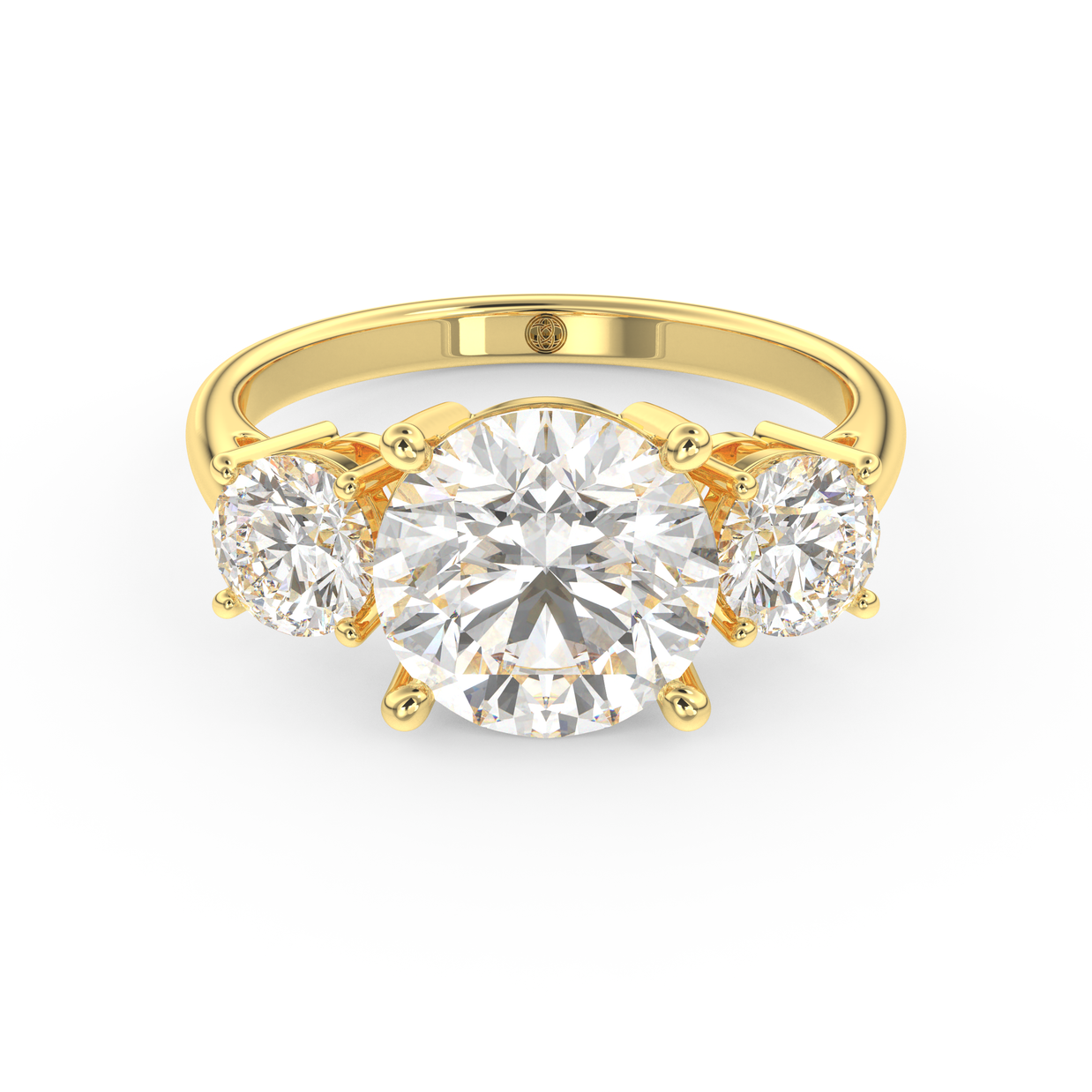 Yellow gold - Central diamond 3.0 ct - view 2