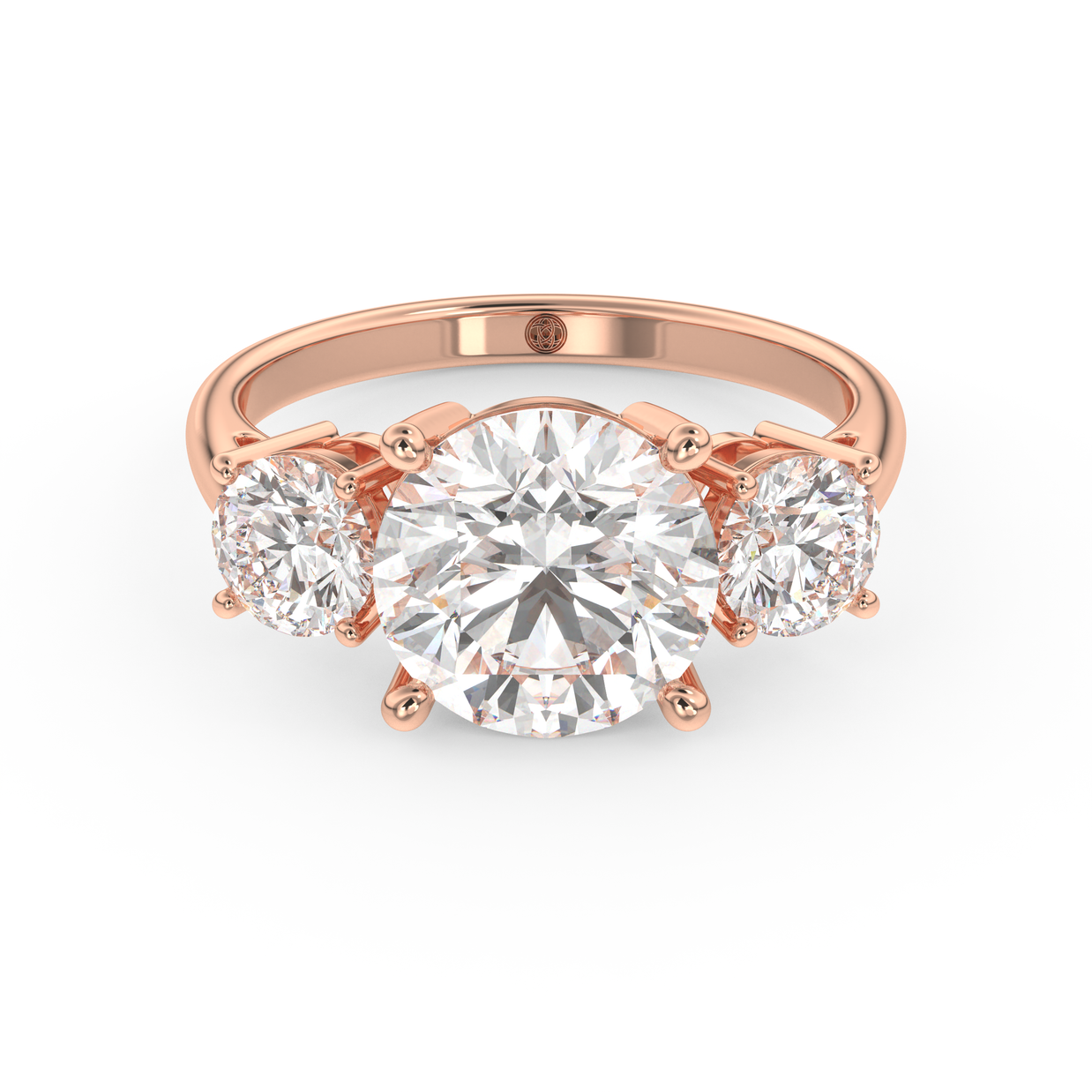 Rose gold - Central diamond 3.0 ct - view 2